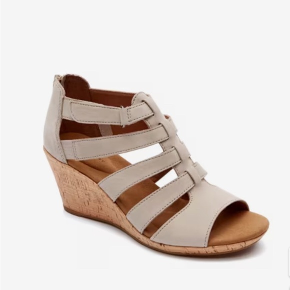 🌹ROCKPORT BRIAH GLADIATOR WEDGE SANDAL - Picture 1 of 7